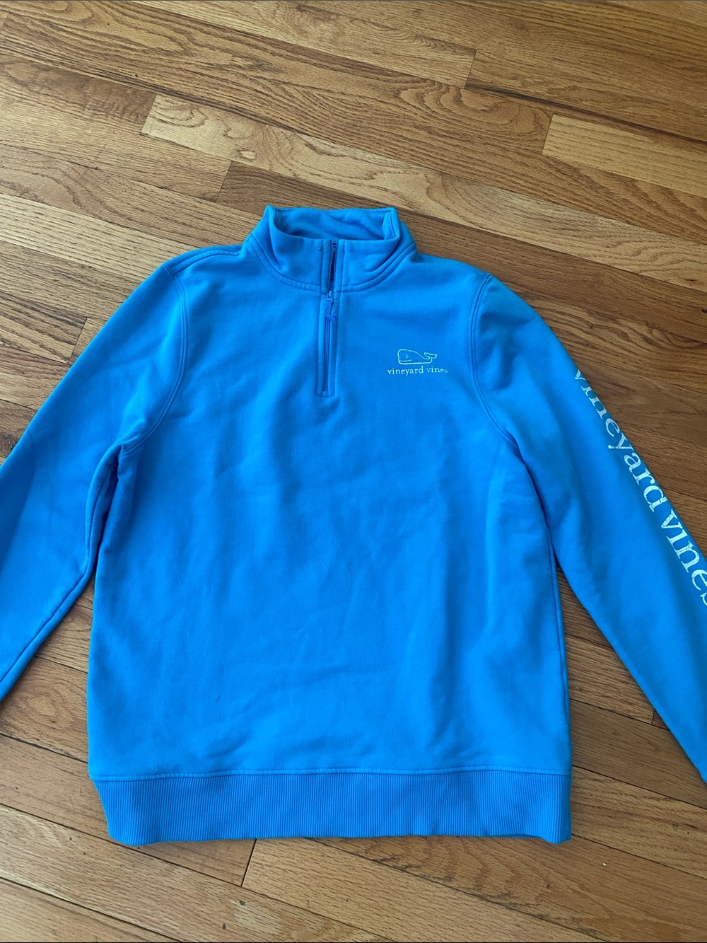 Vineyard Vines Turquoise Girls/Boys 16 1/4 Zip Whale Sweatshirt